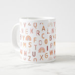 Fun Rainbow Alphabet Pattern Giant Coffee Mug