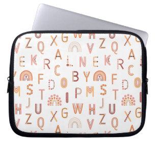 Fun Rainbow Alphabet Pattern Laptop Sleeve