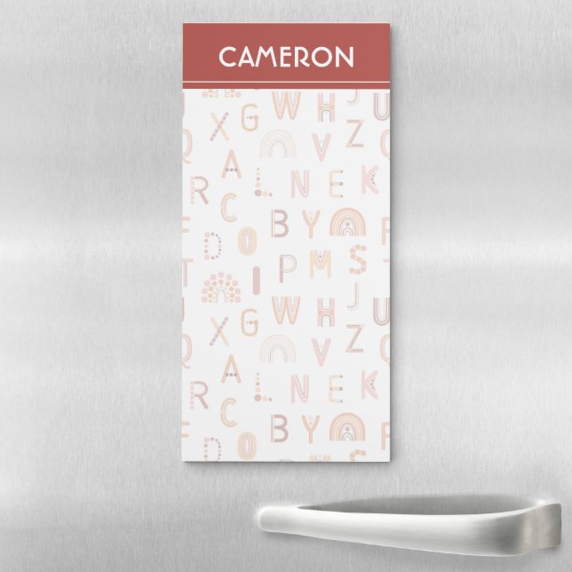 Fun Rainbow Alphabet Pattern Magnetic Notepad (In Situ)