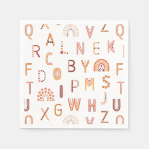 Fun Rainbow Alphabet Pattern Napkins
