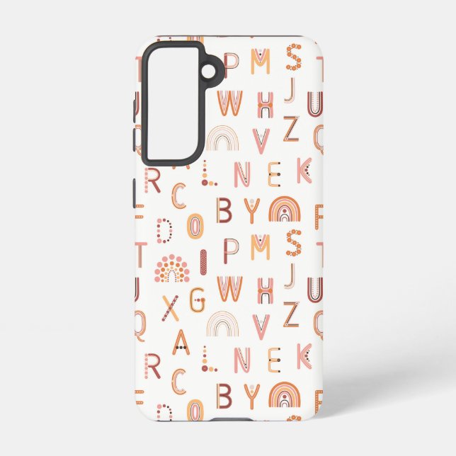 Fun Rainbow Alphabet Pattern Samsung Galaxy Case (Back)
