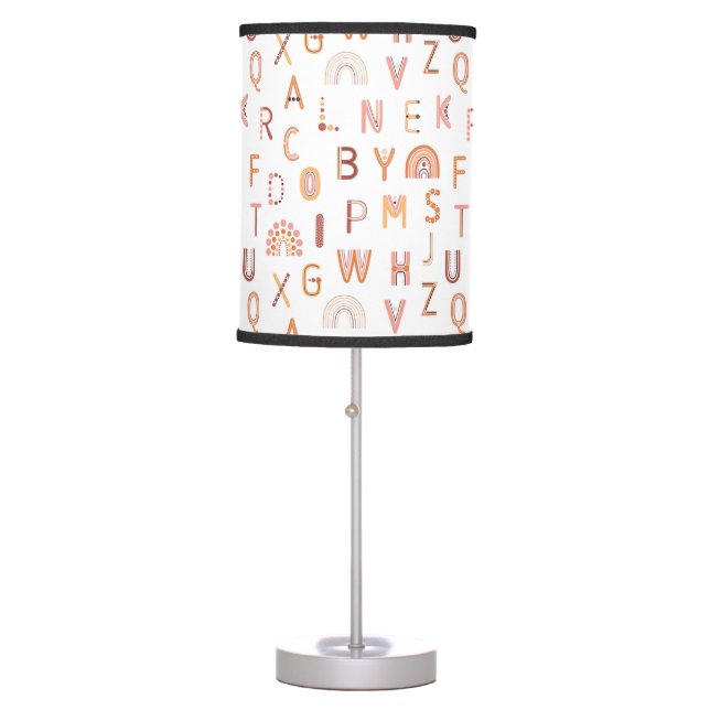 Fun Rainbow Alphabet Pattern Table Lamp (Front)