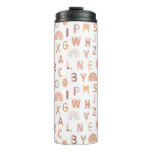 Fun Rainbow Alphabet Pattern Thermal Tumbler
