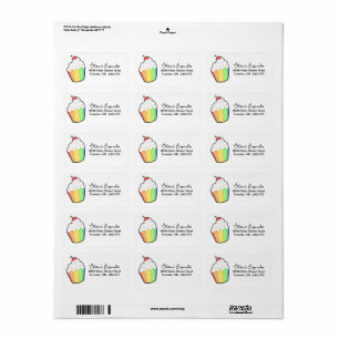 Fun Rainbow and Sprinkles Cupcake Mailing Label