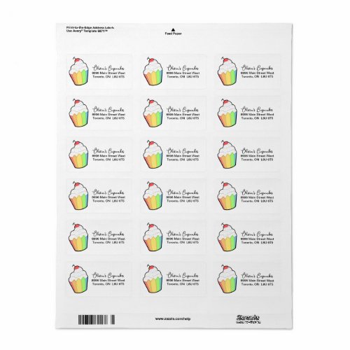 Fun Rainbow and Sprinkles Cupcake Mailing Label