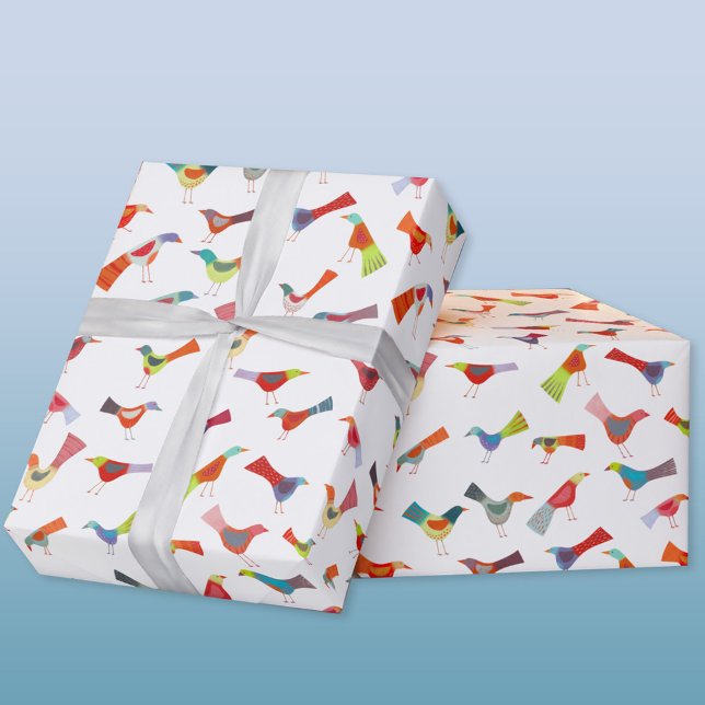 Fun Rainbow Bird Wrapping Paper (Fun Rainbow Bird gift wrap)