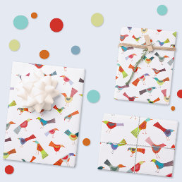Fun Rainbow Bird Wrapping Paper Sheets