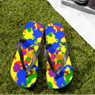 Fun Rainbow Camouflage Camo Flip Flops