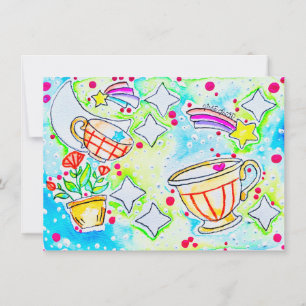 Fun Rainbow Coffee Note Card