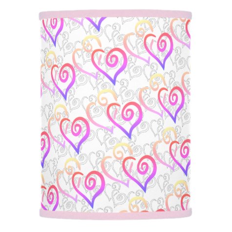 Fun Rainbow Color Linked Heart Artwork Pattern