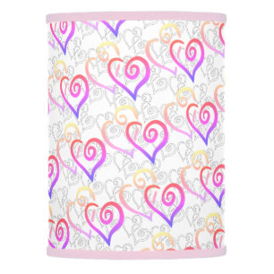 Fun Rainbow Color Linked Heart Artwork Pattern Lamp Shade