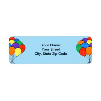 Fun Rainbow Colored Balloons return address labels