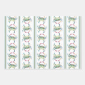 Fun Rainbow Crab and Stripes Watercolor Wrapping Paper Sheets (Front 3)
