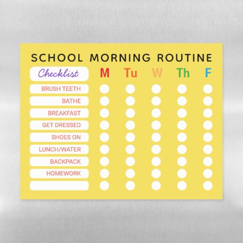 Fun Rainbow Daily Routine Checklist Custom Chores Magnetic Dry Erase Sheet