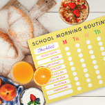 Fun Rainbow Daily Routine Checklist Custom Chores Notepad<br><div class="desc">Customize with your child's morning routine. Delete the gradient to pick a background color to suit your taste. For kids you can use star stickers to mark off each circle as they get in the habit of their morning routine. Bold all caps text easy for young readers to read. Change...</div>