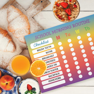 Fun Rainbow Daily Routine Checklist Notepad
