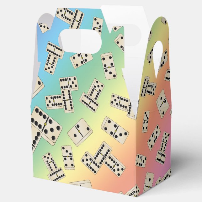 Fun rainbow domino pattern favor boxes (Opened)