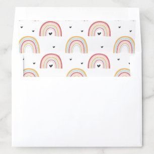 fun rainbow envelope liner birthday invite