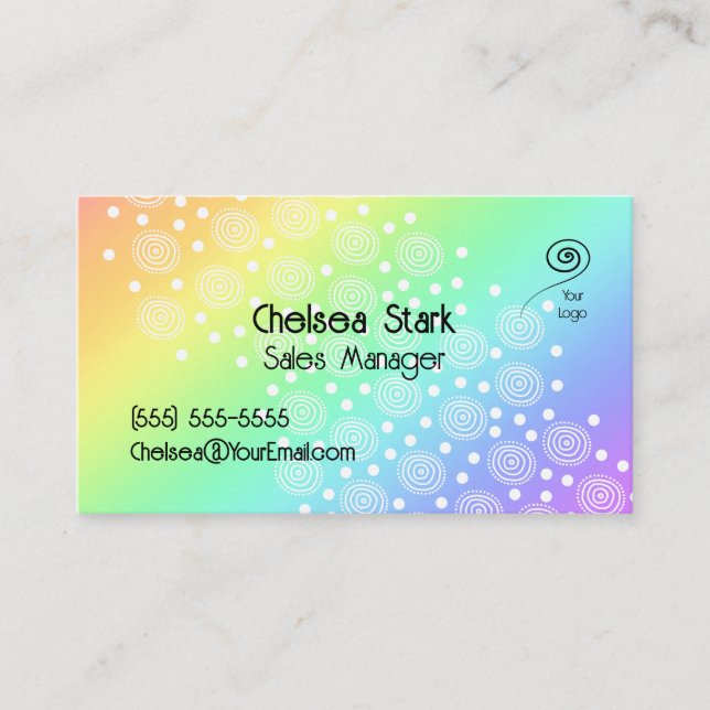 Fun Rainbow Gradient Business Cards (Front)