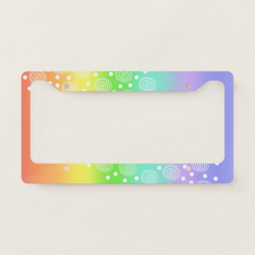 Fun Rainbow Gradient License Plate Frame