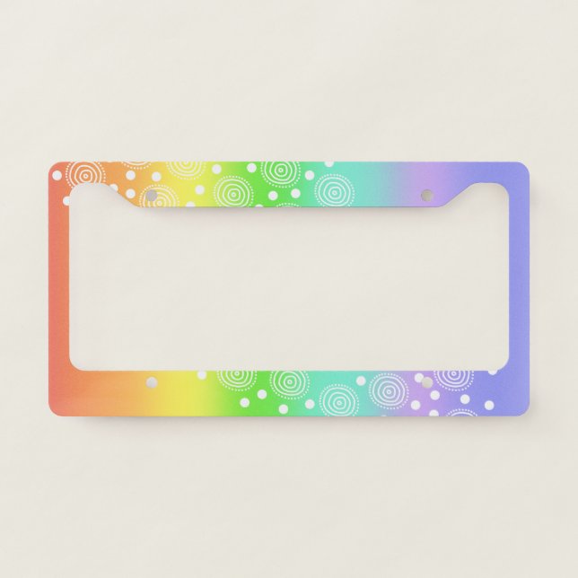 Fun Rainbow Gradient License Plate Frame (Front)