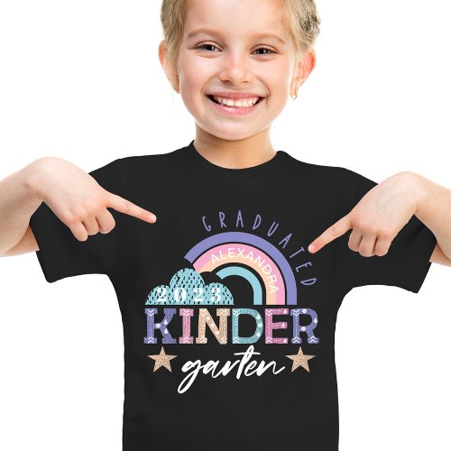 Fun Rainbow Graduated Kindergarten Class of 2022 T_Shirt