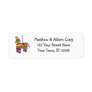 Fun Rainbow Llama Pinata Design Label