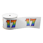 [ Thumbnail: Fun, Rainbow Pattern "17" Event Number (Grey) Ribbon ]