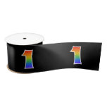 [ Thumbnail: Fun, Rainbow Pattern "1" Event Number (Black) Ribbon ]