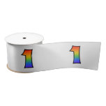 [ Thumbnail: Fun, Rainbow Pattern "1" Event Number (Grey) Ribbon ]
