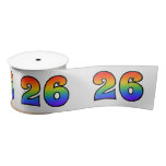 [ Thumbnail: Fun, Rainbow Pattern "26" Event Number (Grey) Ribbon ]