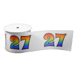 [ Thumbnail: Fun, Rainbow Pattern "27" Event Number (Grey) Ribbon ]