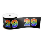 [ Thumbnail: Fun, Rainbow Pattern "29" Event Number (Black) Ribbon ]