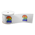 [ Thumbnail: Fun, Rainbow Pattern "2" Event Number (Grey) Ribbon ]