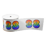 [ Thumbnail: Fun, Rainbow Pattern "38" Event Number (Grey) Ribbon ]