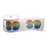 [ Thumbnail: Fun, Rainbow Pattern "39" Event Number (Grey) Ribbon ]