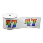 [ Thumbnail: Fun, Rainbow Pattern "47" Event Number (Grey) Ribbon ]