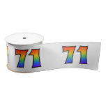 [ Thumbnail: Fun, Rainbow Pattern "71" Event Number (Grey) Ribbon ]
