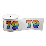 [ Thumbnail: Fun, Rainbow Pattern "79" Event Number (Grey) Ribbon ]