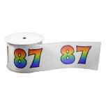 [ Thumbnail: Fun, Rainbow Pattern "87" Event Number (Grey) Ribbon ]