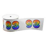 [ Thumbnail: Fun, Rainbow Pattern "93" Event Number (Grey) Ribbon ]