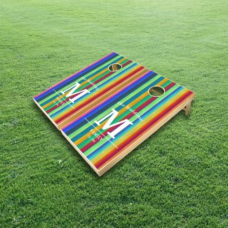 Fun Rainbow Prime Stripes Monogram