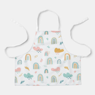 Fun Rainbow & Rain Cloud Pattern Apron