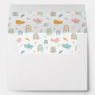 Fun Rainbow & Rain Cloud Pattern Envelope