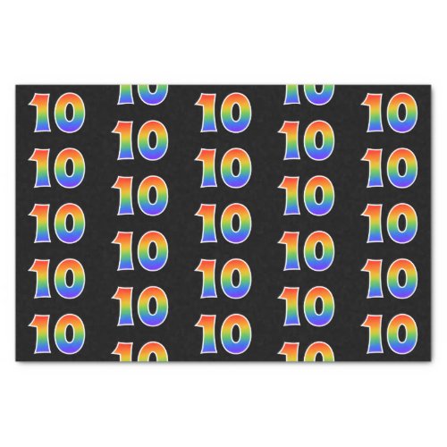 Fun Rainbow Spectrum Pattern 10 Event Number Tissue Paper