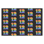 [ Thumbnail: Fun Rainbow Spectrum Pattern "12" Event Number Tissue Paper ]