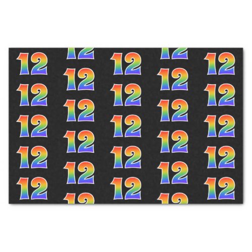 Fun Rainbow Spectrum Pattern 12 Event Number Tissue Paper