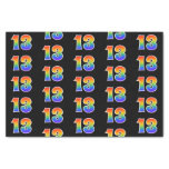 [ Thumbnail: Fun Rainbow Spectrum Pattern "13" Event Number Tissue Paper ]