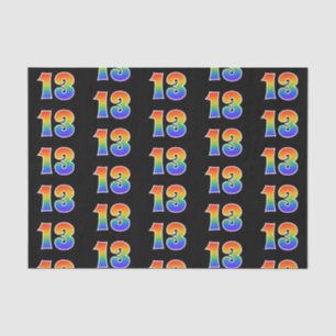 Fun Rainbow Spectrum Pattern "13" Event Number Tissue Paper