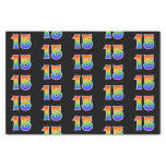 [ Thumbnail: Fun Rainbow Spectrum Pattern "15" Event Number Tissue Paper ]